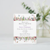 Lässiges Florals & Butterfys Brautparty Einladungspostkarte (Stehend Vorderseite)