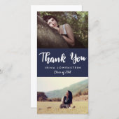 Lässiges Foto des Absolvent-zwei danken Ihnen Dankeskarte (Vorne/Hinten)