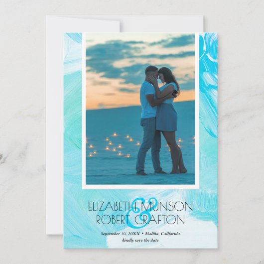 Lässiges Foto für Wasserfarben - Hochzeit speicher Save The Date (Vorderseite)