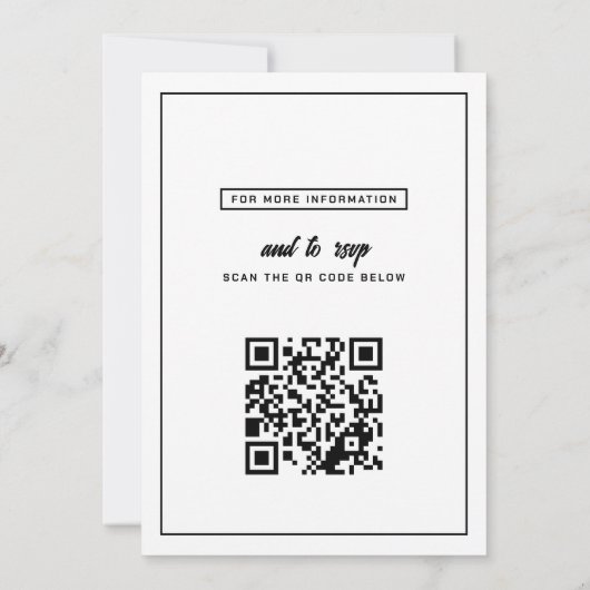 Lässiges Foto Hochzeit mit QR-Code Einladung (Rückseite)