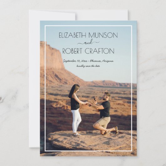 Lässiges Foto Hochzeit speichert das Datum Save The Date (Vorderseite)