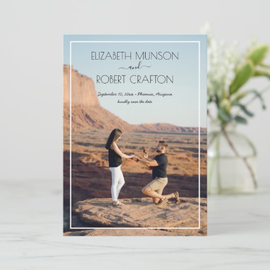 Lässiges Foto Hochzeit speichert das Datum Save The Date (Stehend Vorderseite)