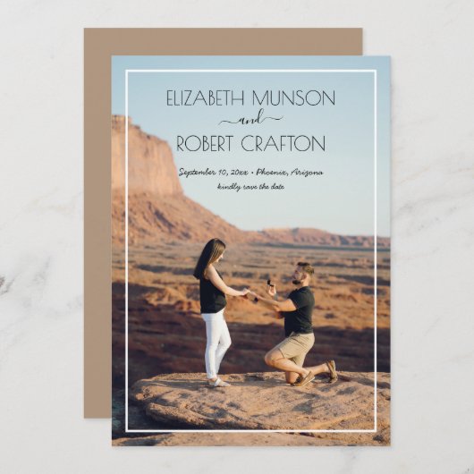 Lässiges Foto Hochzeit speichert das Datum Save The Date (Vorne/Hinten)