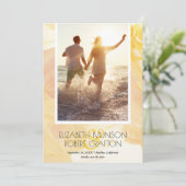 Lässiges Foto Hochzeitsgelb Save the Date (Stehend Vorderseite)