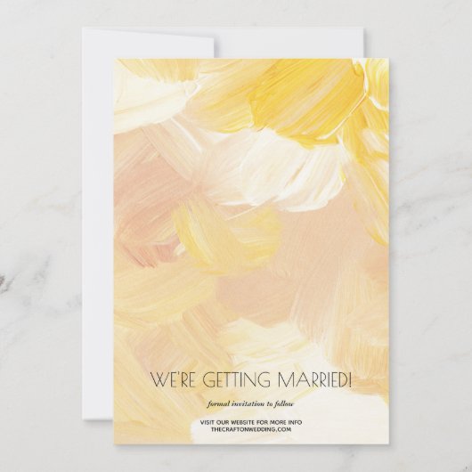 Lässiges Foto Hochzeitsgelb Save the Date (Rückseite)