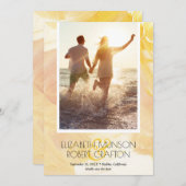 Lässiges Foto Hochzeitsgelb Save the Date (Vorne/Hinten)