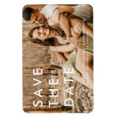 Lässiges Foto Hochzeitsschreiben im weißen Text sp Magnet (Vertikal)