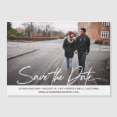 Lässiges Foto Hochzeitsskript speichern Magneteinladung (Vorderseite)