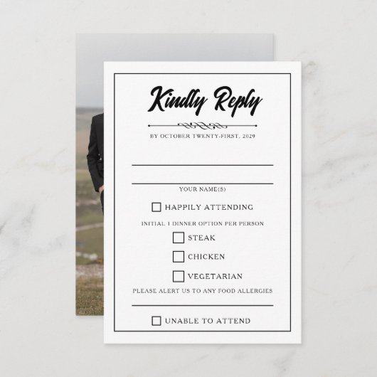 Lässiges Foto RSVP Karte (Vorne/Hinten)