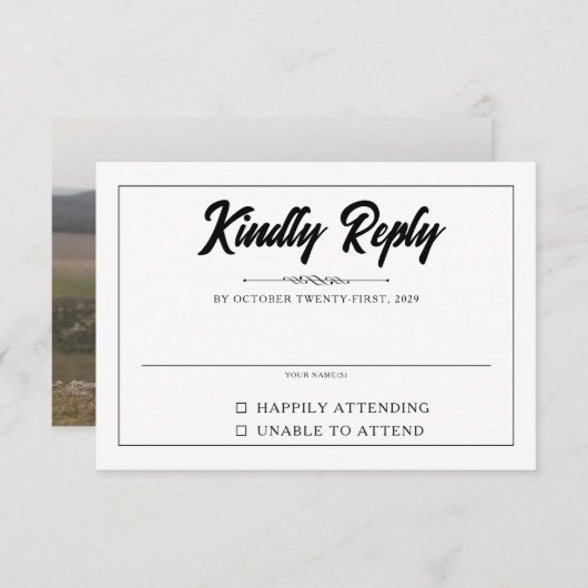 Lässiges Foto RSVP Karte (Vorne/Hinten)