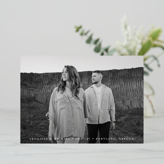 Lässiges Foto Save the Date Folieneinladung (Stehend vorne)