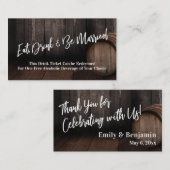 Lässiges Getränk-Ticket für Holzhähnchen Begleitkarte (Vorne/Hinten)