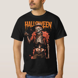 Lässiges Halloween Skeleton Rosary T-Shirt