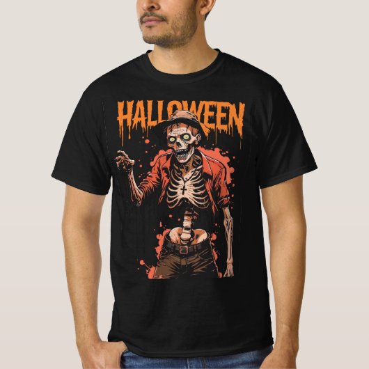 Lässiges Halloween Skeleton Rosary T-Shirt (Vorderseite)