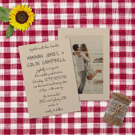 Lässiges handgeschriebenes Typografie Kraft-Foto Einladung