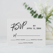 Lässiges Handschriftzeichen RSVP Karte (Stehend Vorderseite)