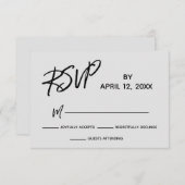 Lässiges Handschriftzeichen RSVP Karte (Vorne/Hinten)