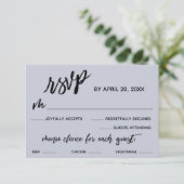 Lässiges Handwriting Menü Auswahl Dusty Blue UAWG RSVP Karte (Stehend Vorderseite)