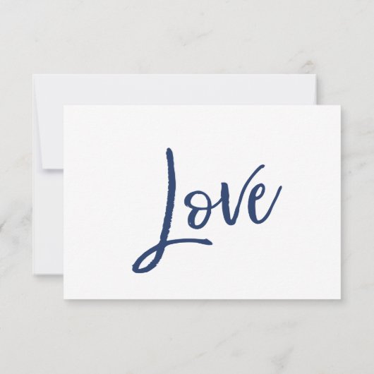Lässiges Handwriting-Skript Navy Blue Wedding RSVP Karte (Rückseite)