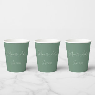 Lässiges Hellgrün Einfaches Skript Minimalistische Pappbecher