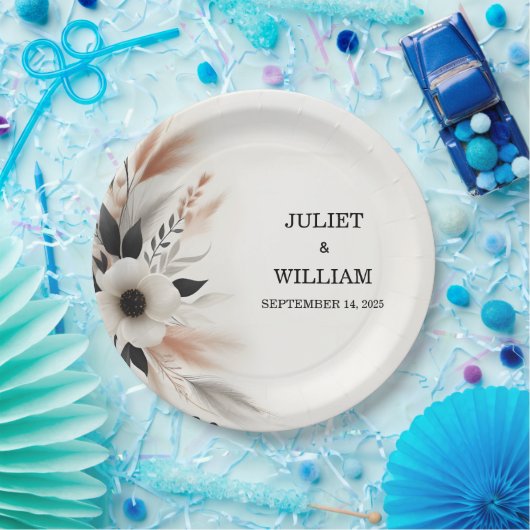 Lässiges Herz Nichts Extravagant nur Liebe Hochzei Pappteller (Party)