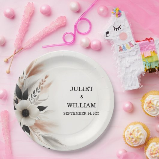 Lässiges Herz Nichts Extravagant nur Liebe Hochzei Pappteller (Party)