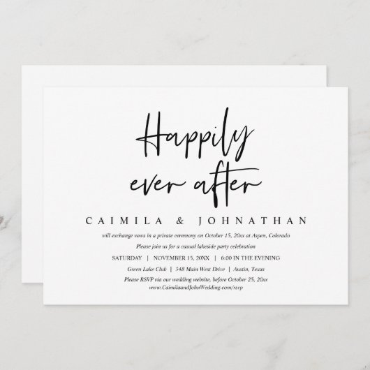 Lässiges Hochzeitserlebnis-Party, glücklicherweise Einladung (Vorne/Hinten)