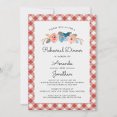 Lässiges Hochzeitsessen mit floraler Probe Einladung (Vorderseite)
