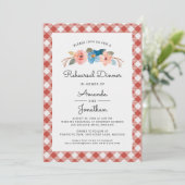 Lässiges Hochzeitsessen mit floraler Probe Einladung (Stehend Vorderseite)