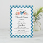 Lässiges Hochzeitsessen mit floraler Probe Einladung (Stehend Vorderseite)