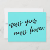 Lässiges Licht in Aqua Neujahr Ankündigung von neu (Vorderseite)