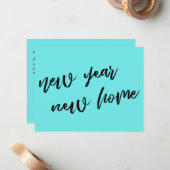 Lässiges Licht in Aqua Neujahr Ankündigung von neu (Vorderseite/Rückseite Beispiel)