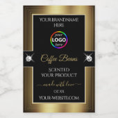 Lässiges Logo für das Logo "Black Shiny Coffee Bro Lebensmitteletikett (Einzelnes Label)