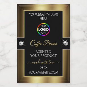 Lässiges Logo für das Logo "Black Shiny Coffee Bro Lebensmitteletikett