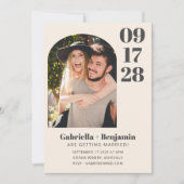 Lässiges Minimalistisches Foto Elfenbeincreme Einladung (Vorderseite)