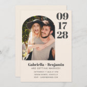 Lässiges Minimalistisches Foto Elfenbeincreme Einladung (Vorne/Hinten)