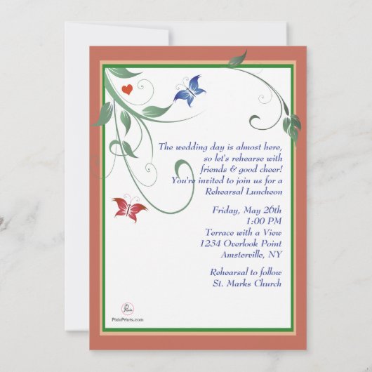 Lässiges Mittagessen - Probe Mittag Einladung (Rückseite)