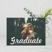 Lässiges mutiges graduiertes einladung (Stehend Vorderseite)