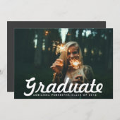 Lässiges mutiges graduiertes einladung (Vorne/Hinten)