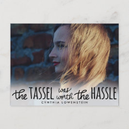 Lässiges Niedliches Script Graduate Black Typograf Einladungspostkarte