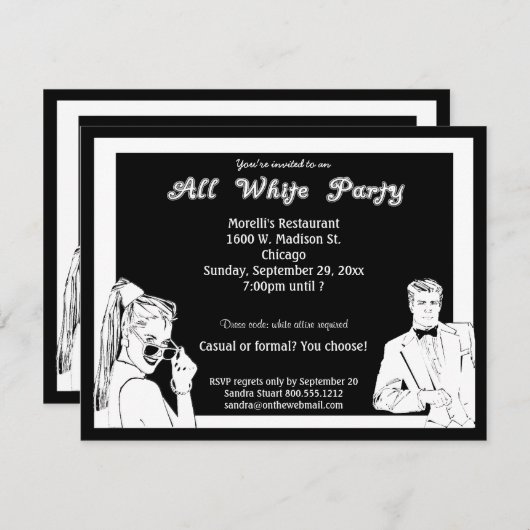 Lässiges oder formales Party Einladung (Vorne/Hinten)