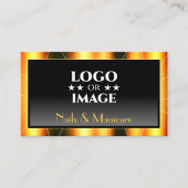 Lässiges Orange Frame Schwarz Logo hinzufügen Luxu Visitenkarte (Vorderseite)