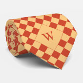 Lässiges Orange-geprüftes Monogramm Krawatte (Gerollt)