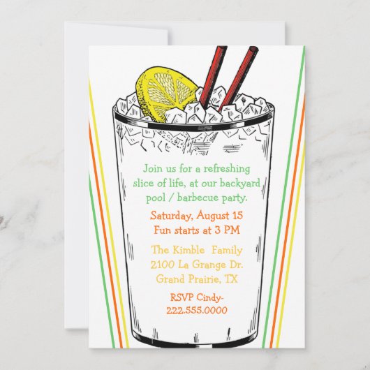 Lässiges Party Einladung (Vorderseite)