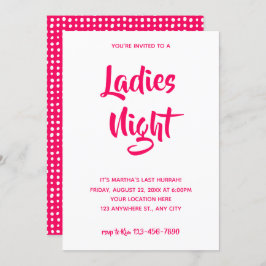 Lässiges Pink-Skript | Ladys Night Brautparty Einladung