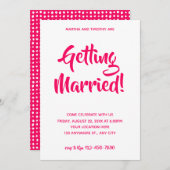 Lässiges Pink-Skript | Verlobungsparty Einladung (Vorne/Hinten)