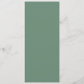 Lässiges Sage Green Minimalistisch Elegante Hochze Menükarte (Rückseite)