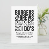 Lässiges Schwarz-Weiß-Hochzeitsessen Probe Einladung (Stehend Vorderseite)