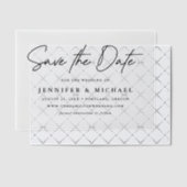 Lässiges Schwarzes Skript Hochzeit speichern Sie d Pergament Einladungen (Versetzt (Einladung))