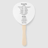 Lässiges Schwarzes Skript | Typografie Wedding Fan Fächer (Rückseite)